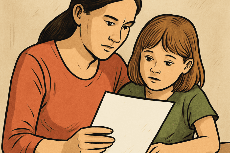 Nafakanın ödenmemesi sonucu zor durumda kalan anne ve kızı evde kitap okuyor